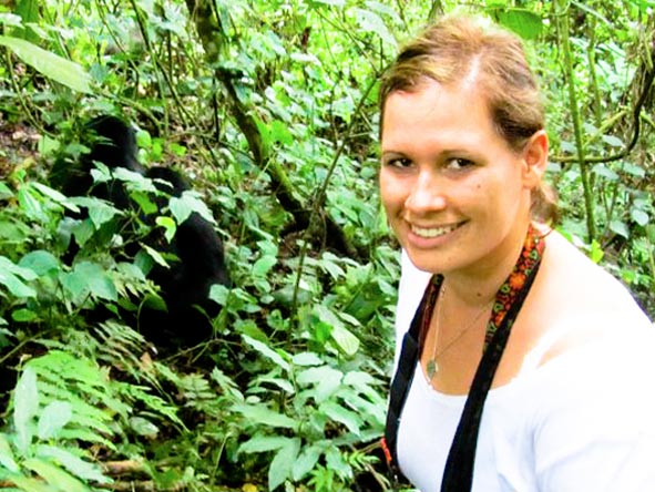 Emma Harrop - gorilla trekking in Uganda